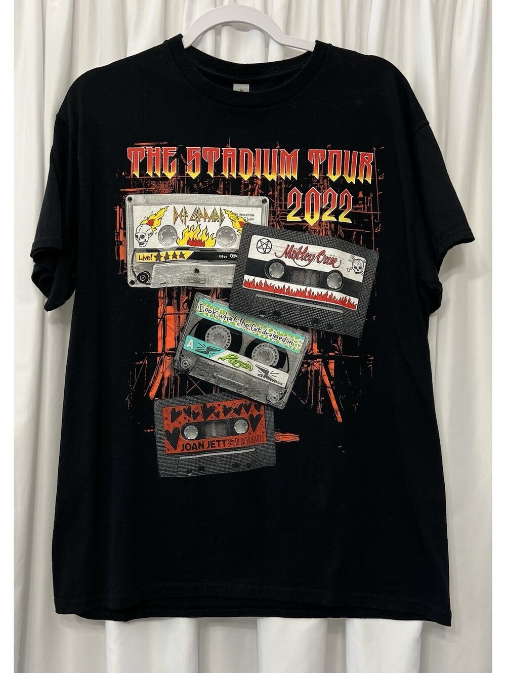 Stadium Tour 2022 Tshirt Def Leppard Motley Crue Poison Joan Jett Size Large